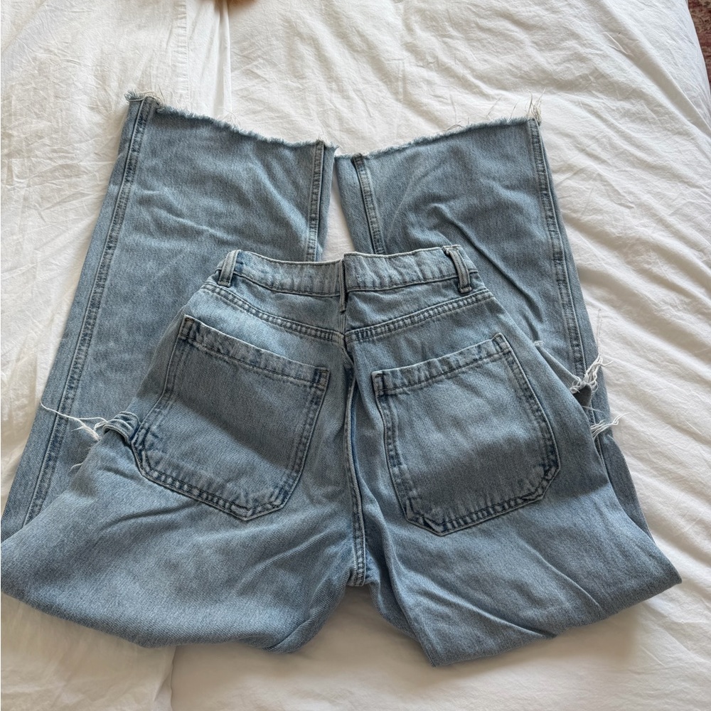 Zara Ripped Distressed Cargo Jeans - Picture 5 of 5